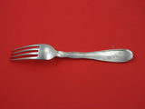 Lap Over Edge Acid Etched By Tiffany Sterling Dinner Fork w/ poppies 8"
