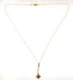 Victorian 10k Yellow Gold Genuine Natural Diamond Lavaliere Pendant (#J5546)