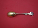 Strawberry by Durgin Coin Silver Preserve Spoon GW brite-cut flowers in bowl 7"