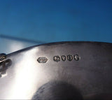 Thomas William Dobson English Sterling Silver Inkwell Boat Style w/Crystal #5743