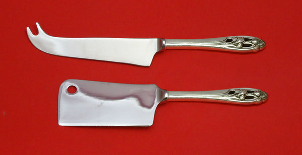 Silver Iris by International Sterling Silver Cheese Serving Set 2pc HHWS Custom