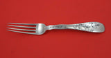 Lap Over Edge Acid Etched By Tiffany Sterling Dinner Fork w/ ivy leaves 8"