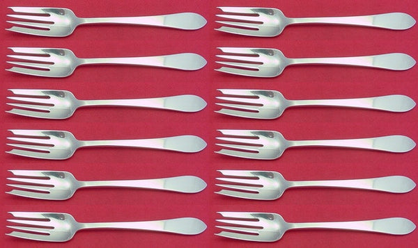 Faneuil By Tiffany and Co. Sterling Silver Salad Fork 4-Tine Set of 12pcs 6 3/4"