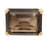 14k Gold Mid Century Modern Genuine Natural Smoky Quartz Ring Size 4.5 (#J6609)