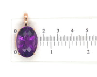 14k Rose Gold 20.56 Carat Oval Genuine Natural Amethyst Pendant (#J7229)