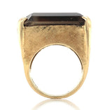 14k Gold Mid Century Modern Genuine Natural Smoky Quartz Ring Size 4.5 (#J6609)