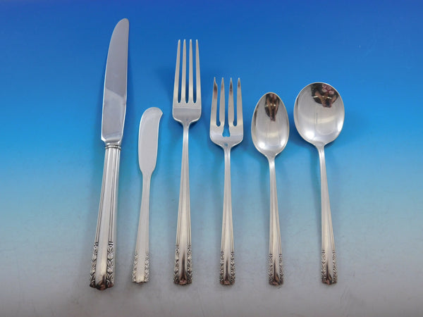 Chapel Bells by Alvin Sterling Silver Flatware Set for 12 Service 79 pcs Dinner