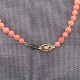 Genuine Natural Coral Bead Necklace 4-8mm Beads w/ 14k Clasp (#J6983)