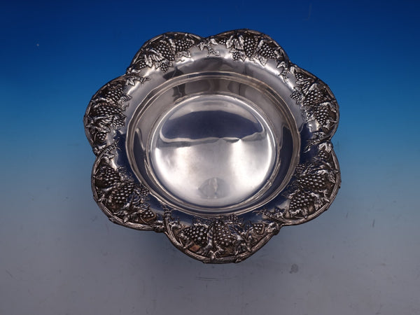 Woodside Sterling Silver Fruit Bowl #2158 Grape Motif 9 3/4" 9.4 ozt (#7751)
