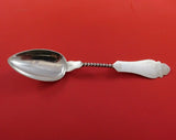 Duhme Sterling Silver Serving Spoon #1 Twist handle Bright-cut 8 1/2"