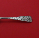Duhme Sterling Silver Beef Fork with Flowers 6 3/8" Acid Etched Silverware