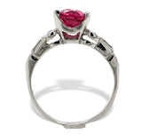 Platinum 1.92ct Pink Genuine Natural Tourmaline and Diamond Ring (#J7217)