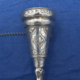 Sterling Tussie Mussie with Hand Engraved Leaves and Scrollwork (#J7462)
