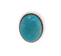 14k Rose Gold Genuine Kingman Turquoise Stud Earrings 3.12 Carats TW (#J7141)