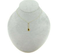 10k Yellow Gold Lavaliere Pendant with Red Glass Engraved Frame (#J4765)