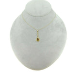 10k Yellow Gold Lavaliere Pendant with Red Glass Engraved Frame (#J4765)