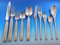 Designer Mixed Stainless Steel Flatware Set #2 Service 62 Pieces Modern Unused