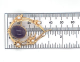 18k Yellow Gold Swedish Amethyst and Seed Pearl Flower Pin Jewelry (#J6250)