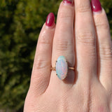 14k Yellow Gold Australian 2.15 Carat Genuine Natural Opal Ring Size 5.75 #J7216
