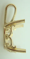 14K Gold Carved Agate Initial Pendant - Various Shapes Personalized New (#J2155)