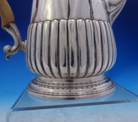 English Georgian Sterling Silver Tea Pot Wood Handle Pineapple Finial (#3961)