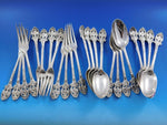 English Georgian Sterling Silver Flatware Dessert Set 24 pieces London 1761-1778