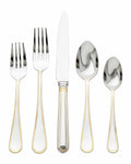 Ascot Gold by Ricci Stainless Steel Flatware Set for 12 Service 60 Pieces - New