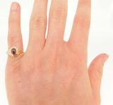 10k Gold .92ct Oval Genuine Natural Cabochon Garnet Ring (#J4116)