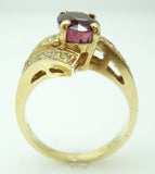 14k Gold 1.84ct Raspberry Genuine Natural Sapphire and Diamond Ring (#J507)