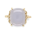 10k Yellow Gold 4.35ct Lavender Genuine Natural Chalcedony Ring Size 7 (#J7116)