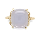10k Yellow Gold 4.35ct Lavender Genuine Natural Chalcedony Ring Size 7 (#J7116)