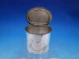 Sterling Silver Handmade Tea Caddy Oval with Hinged Lid and Rope Border (#6689)