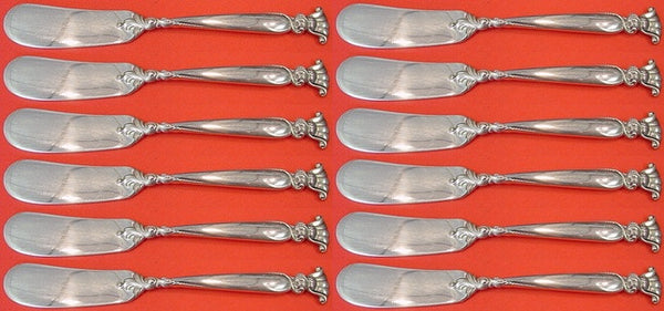 Romance of the Sea by Wallace Sterling Silver Butter Spreader FH Set 12 pieces