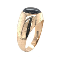 18k Yellow Gold Black Star Genuine Natural Sapphire Men's Ring Size 9 (#J6535)