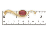 14k Harry Roa Large Modernist Tie Tack Pin w/Diamonds Cabochon Gemstone (#J7365)