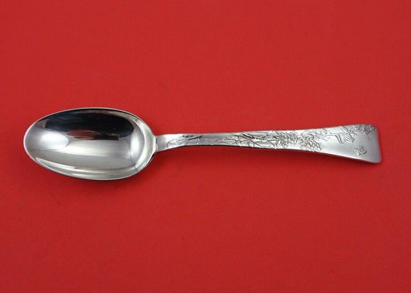 Lap Over Edge Acid Etched By Tiffany Sterling Place Soup Spoon w/butterfly 7 1/4