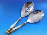 Romance of the Sea Gold Accent Wallace Sterling Silver Flatware for 12 Set 83pc