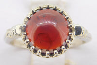 14k White Gold 5.52ct Genuine Natural Cabochon Garnet Ring (#J4053)