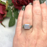 Retro 14k Yellow and White Gold 2.08 Carat Genuine Australian Opal Ring (#J7487)