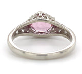 14k White Gold Filigree 1.39 Carat Pink Genuine Natural Spinel Ring (#J7153)
