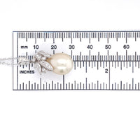 14k White Gold 15mm Golden South Sea Pearl Pendant with Diamonds (#J6233)