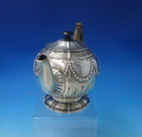 William Eaton English Georgian Sterling Silver Tea Pot with Swags Wood (#5700)