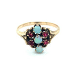 10k Yellow Gold Victorian Opal and Ruby/Paste Ring (#J4928)