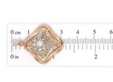 Victorian 12k Rose Gold Floral Pendant w/Pearl, Seed Pearls, Glass Stones #J7530