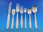 Swedish Modern by Allan Adler Sterling Silver Flatware Set Hammered 90 pc Dinner