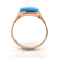 10k Rose Gold Victorian Kingman Genuine Natural Turquoise Ring Size 6.5 (#J6564)