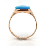 10k Rose Gold Victorian Kingman Genuine Natural Turquoise Ring Size 6.5 (#J6564)