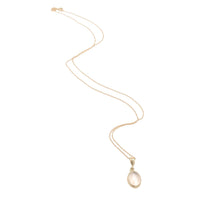 14k Yellow Gold Oval 1.55 Carat Genuine Natural Moonstone Pendant (#J6711)