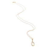 14k Yellow Gold Oval 1.55 Carat Genuine Natural Moonstone Pendant (#J6711)