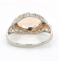 14k White Gold Filigree 2 Carat Precious Genuine Natural Topaz Ring (#J7209)